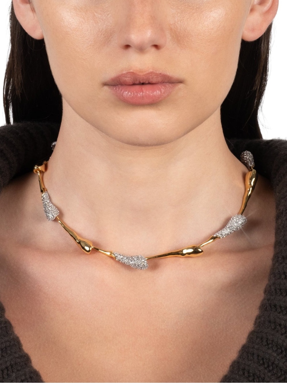 Alexis Bittar Solanales Crystal Teardrop Riviera Necklace